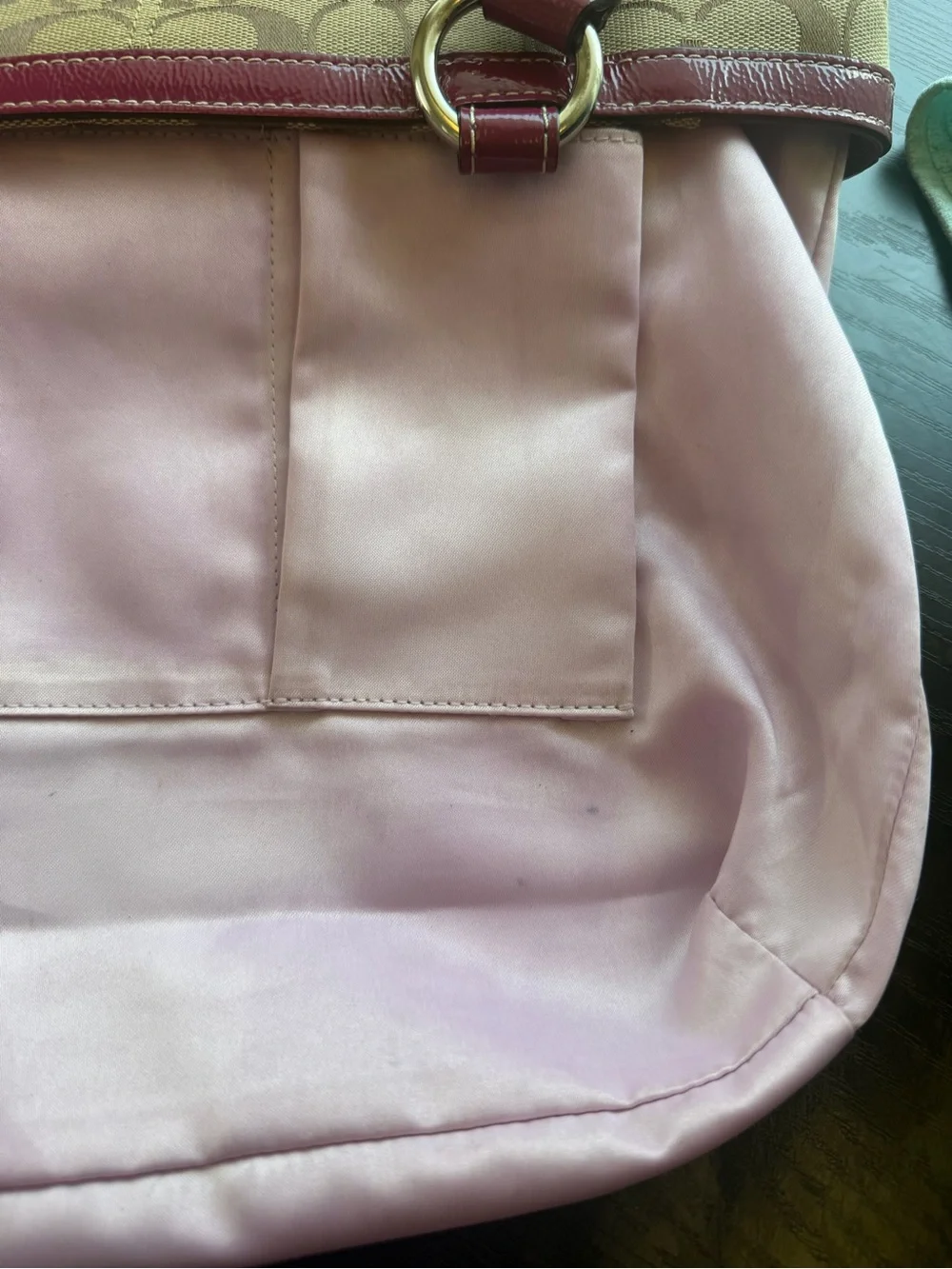 Coach Penelope Signature Canvas Tote with Berry Leather Trim Y2K F14693